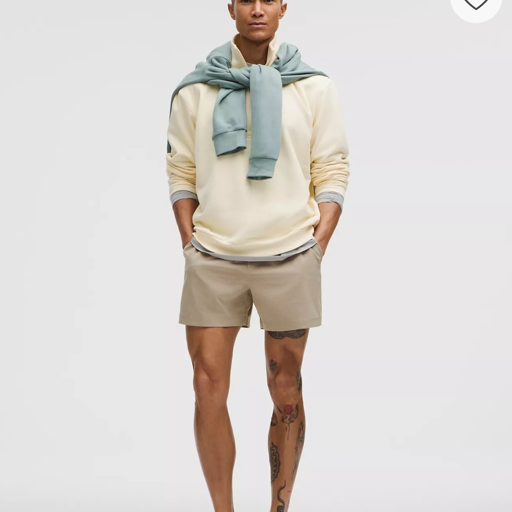 lululemon athletica Men's Beige Flat Front Shorts